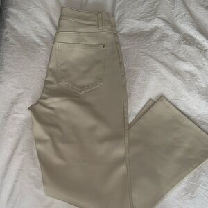 Zara Ecru vegan leather kick flare pants. Like new condition. Size 4